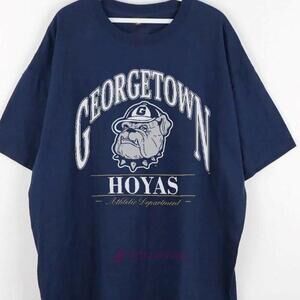 Retro 90S Georgetown University Georgetown Hoyas Shirt Navy